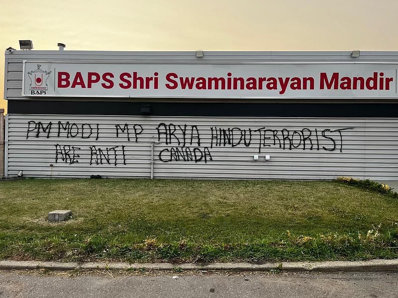 X/@AryaCanada
 : The latest incident "mirrors several previous attacks—many blamed on pro-Khalistan activists," the Hindu American Foundation said.

